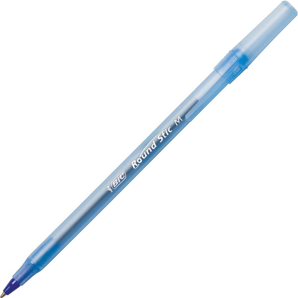 PENS BIC ROUND STIC MED BLUE 20120