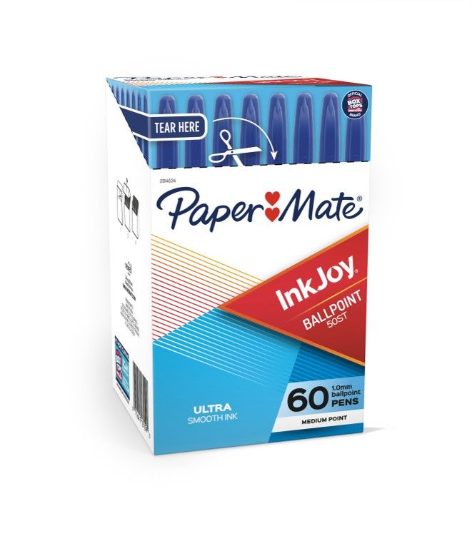 PEN PAPERMATE INKJOY 100 1.0MM MED BLUE BX60