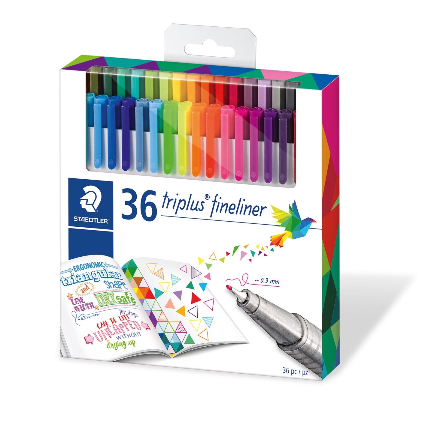PEN STAEDTLER FT TRIPLUS FINELINER BRILLIANT COLOURS PK36