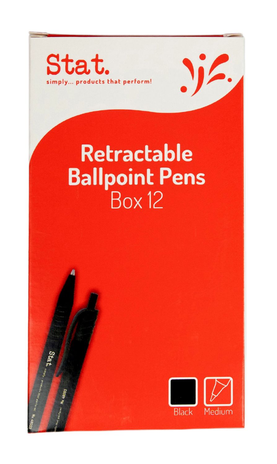 PEN STAT 1.0MM BP RETRACTABLE MEDIUM BLACK