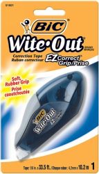 CORRECTION TAPE BIC WITE-OUT EZ GRIP BLISTER PACK