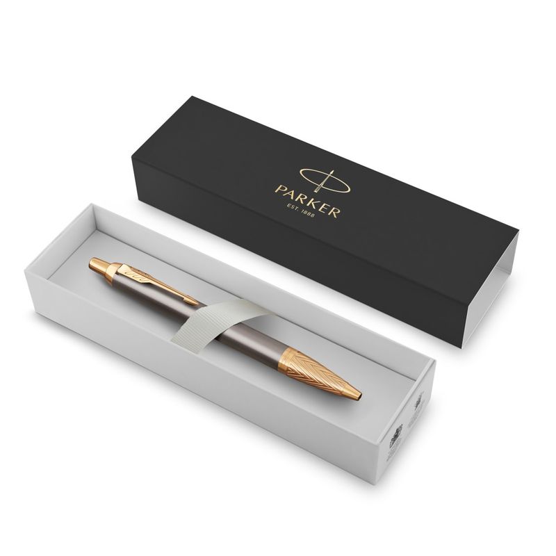 PEN PARKER BP IM PIONEERS COLLECTION GREY LACQUER GOLD CAP & TRIM