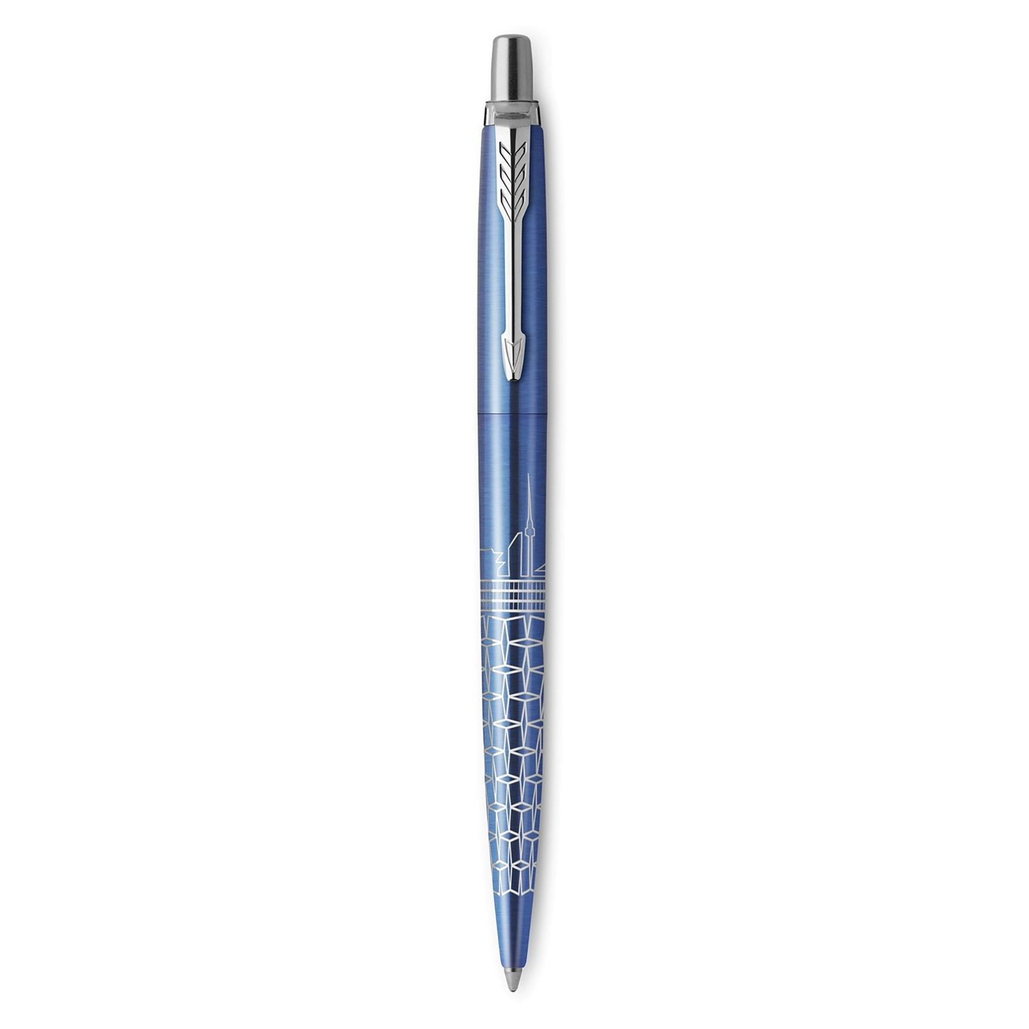PEN PARKER JOTTER GLOBAL ICON BP CHROME COLOUR TRIM SEOUL BLUE