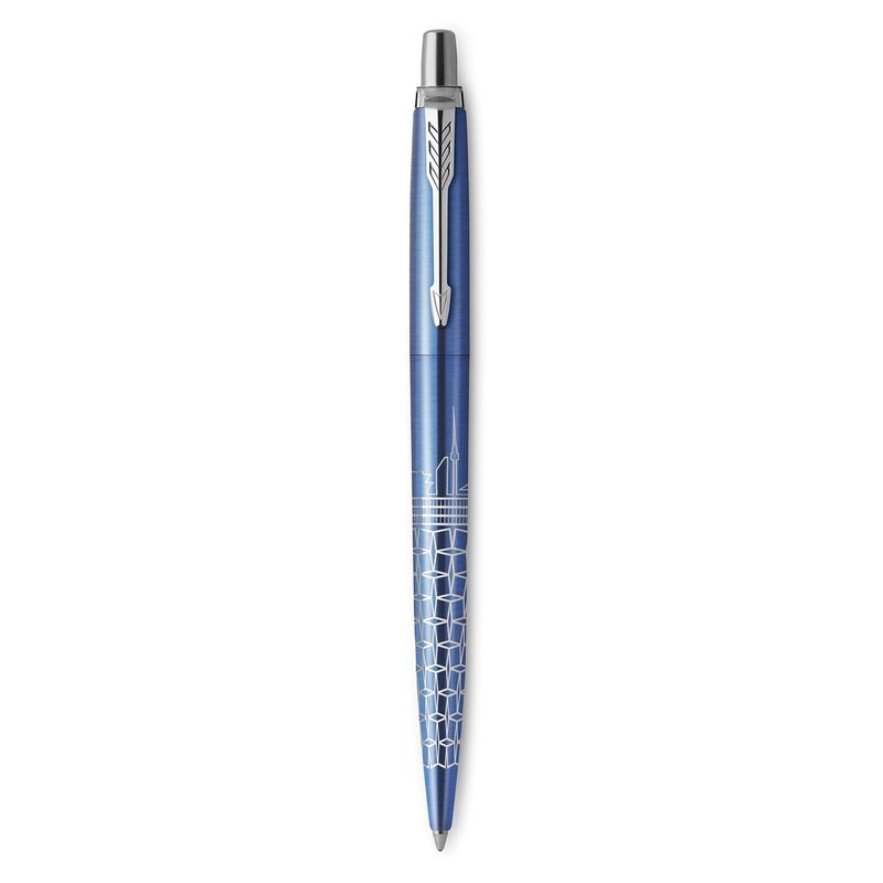 PEN PARKER JOTTER GLOBAL ICON BP CHROME COLOUR TRIM SEOUL BLUE