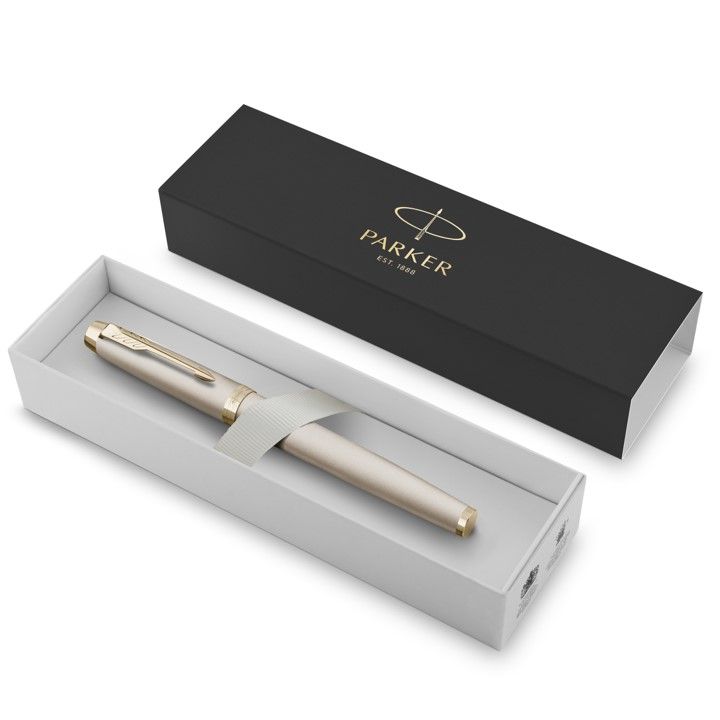 PEN PARKER IM MONOCHROME FP MED NIB CHAMPAGNE