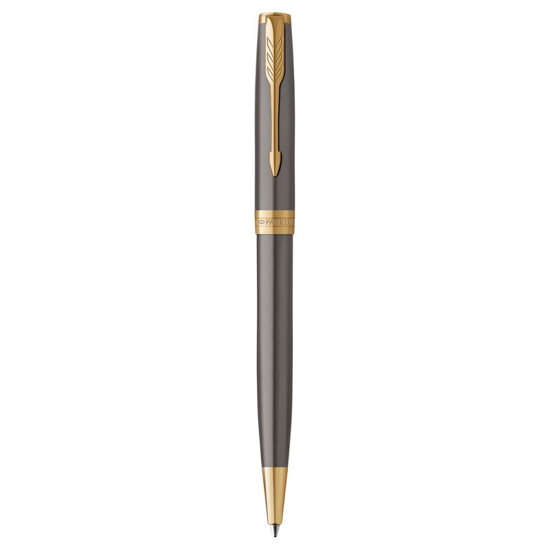 PEN PARKER SONNET BP GREY LACQUER GOLD TRIM MED TIP