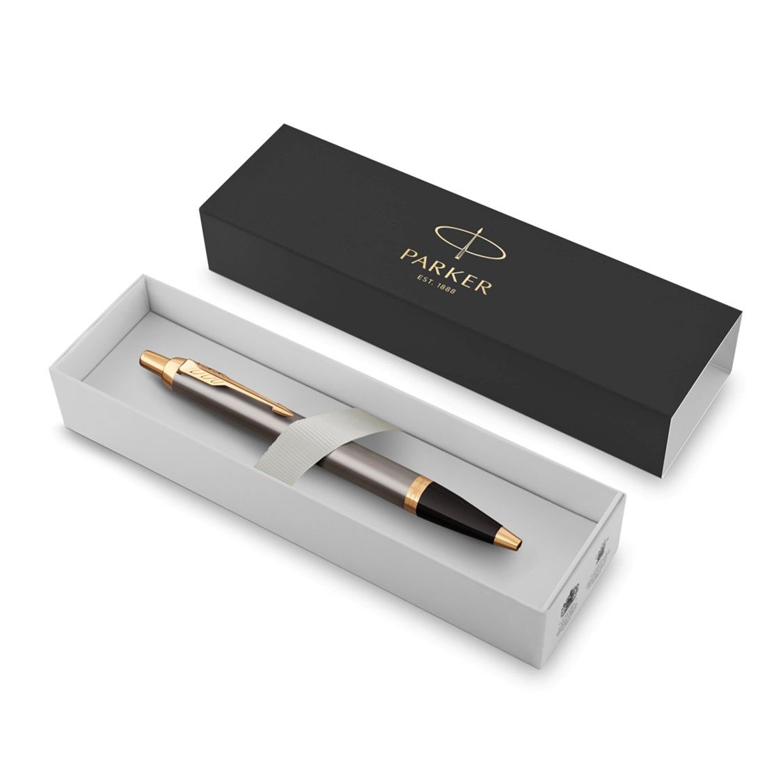 PEN PARKER BP IM GREY LACQUER GOLD FINISH TRIM