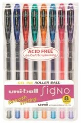 PEN UNI RB SIGNO UM120 GEL F ASST COL WLT8
