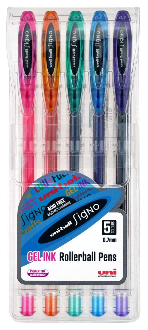 PEN UNI RB SIGNO UM120 GEL F ASST COL WLT5