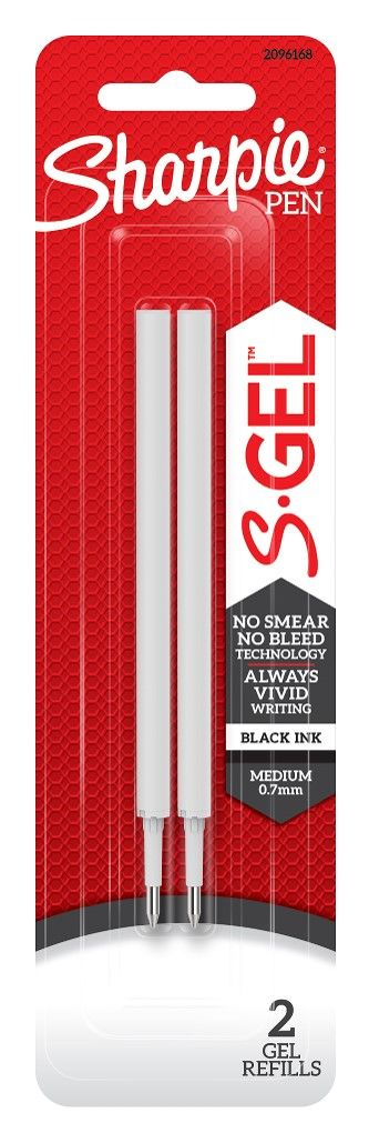 PEN REFILLS SHARPIE 0.7MM 2CT GEL METAL BARREL BLACK