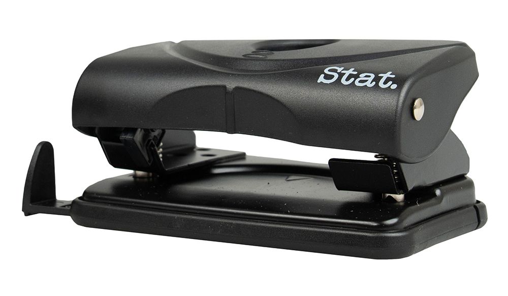 PUNCH STAT MEDIUM 2 HOLE 20 SHEETS PLASTIC BLACK