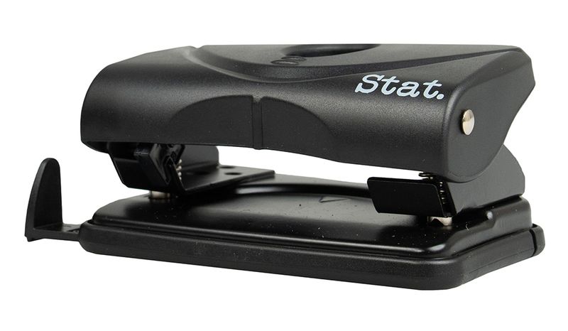 PUNCH STAT MEDIUM 2 HOLE 20 SHEETS PLASTIC BLACK