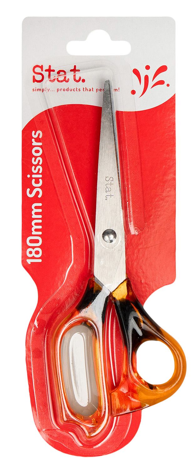 SCISSORS STAT 180MM TORTOISE GRIP