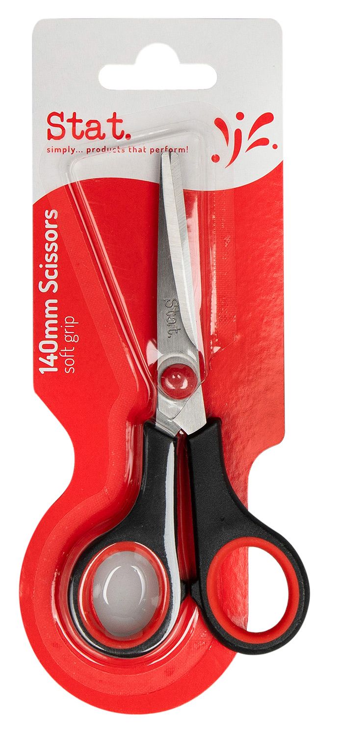 SCISSORS STAT 140MM SOFT GRIP