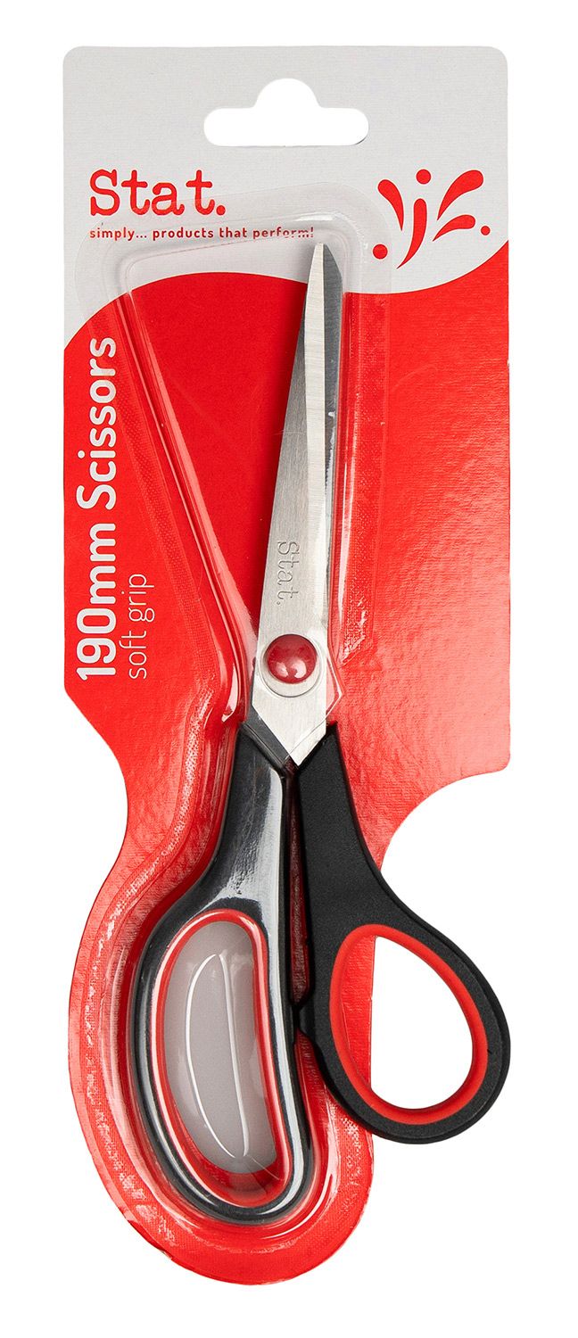 SCISSORS STAT 190MM SOFT GRIP