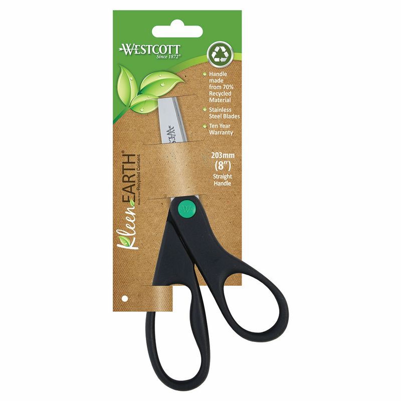 SCISSORS WESTCOTT 203MM KLEENEARTH STRAIGHT HANDLE BLACK