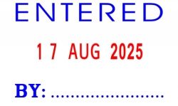 STAMP DESKMATE SELF INKING ENTERED/DATE BLUE