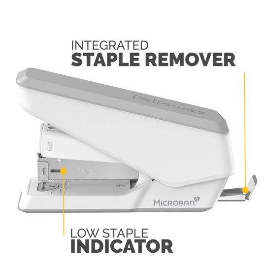 STAPLER FELLOWES HALF STRIP LX840 EASYPRESS STAPLER WHITE