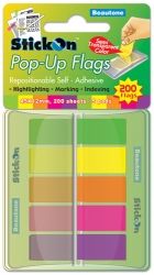 STICK ON FLAGS B/TONE POP-UP 45X12 200 SHT 5 ASST PADS