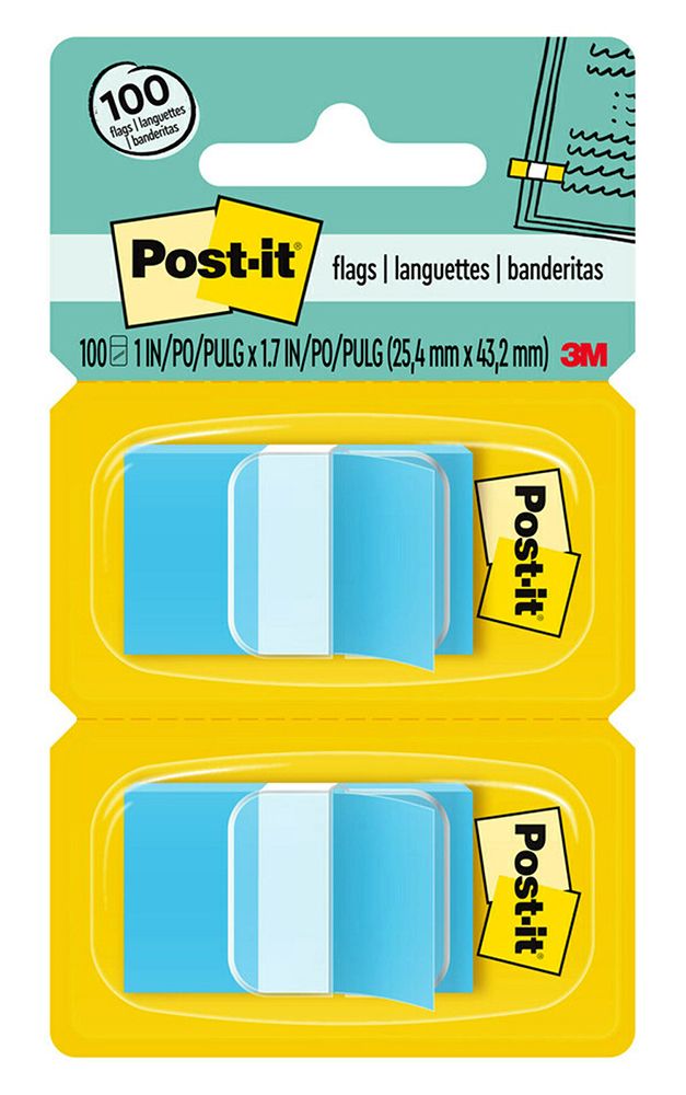 FLAGS POST-IT 680-BE2 BLUE 100 TWIN PACK