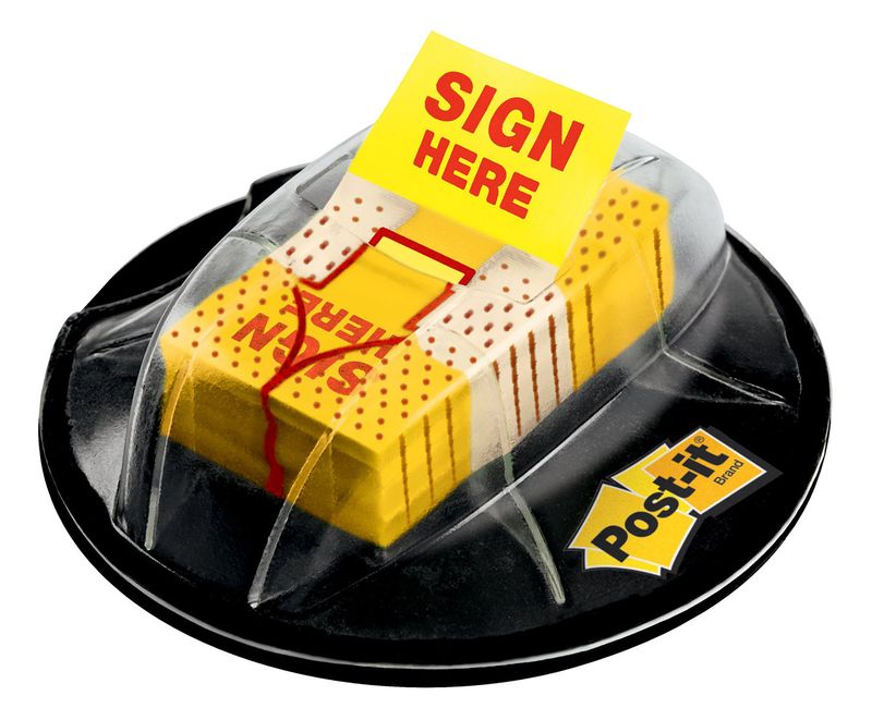 FLAGS POST-IT 680-HVSH 25MM DESK GRIP DISPENSER SIGN HERE PK200