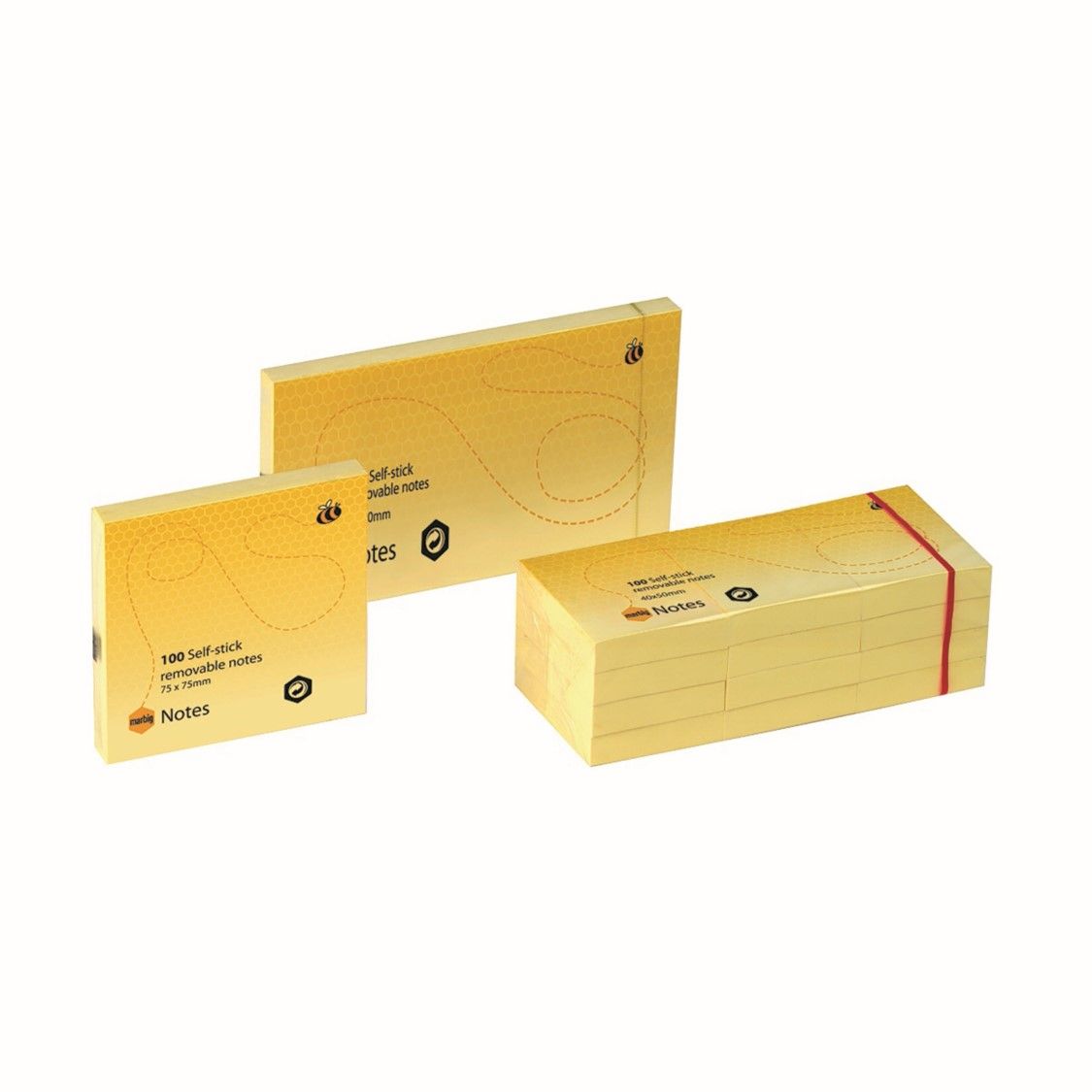 SP- NOTES MARBIG 75X125MM YELLOW PK12