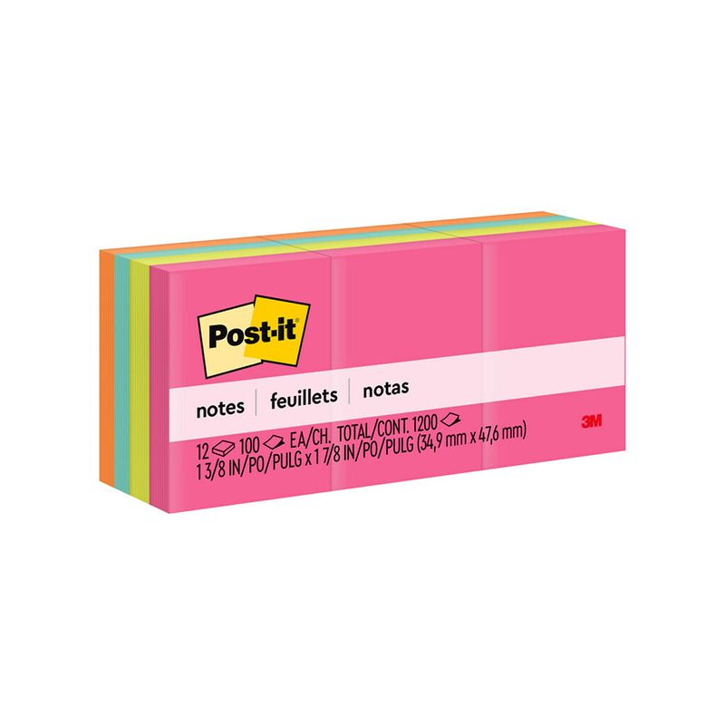NOTES POST-IT 653AN 34.9X47.6 ASST CAPETOWN PK 12