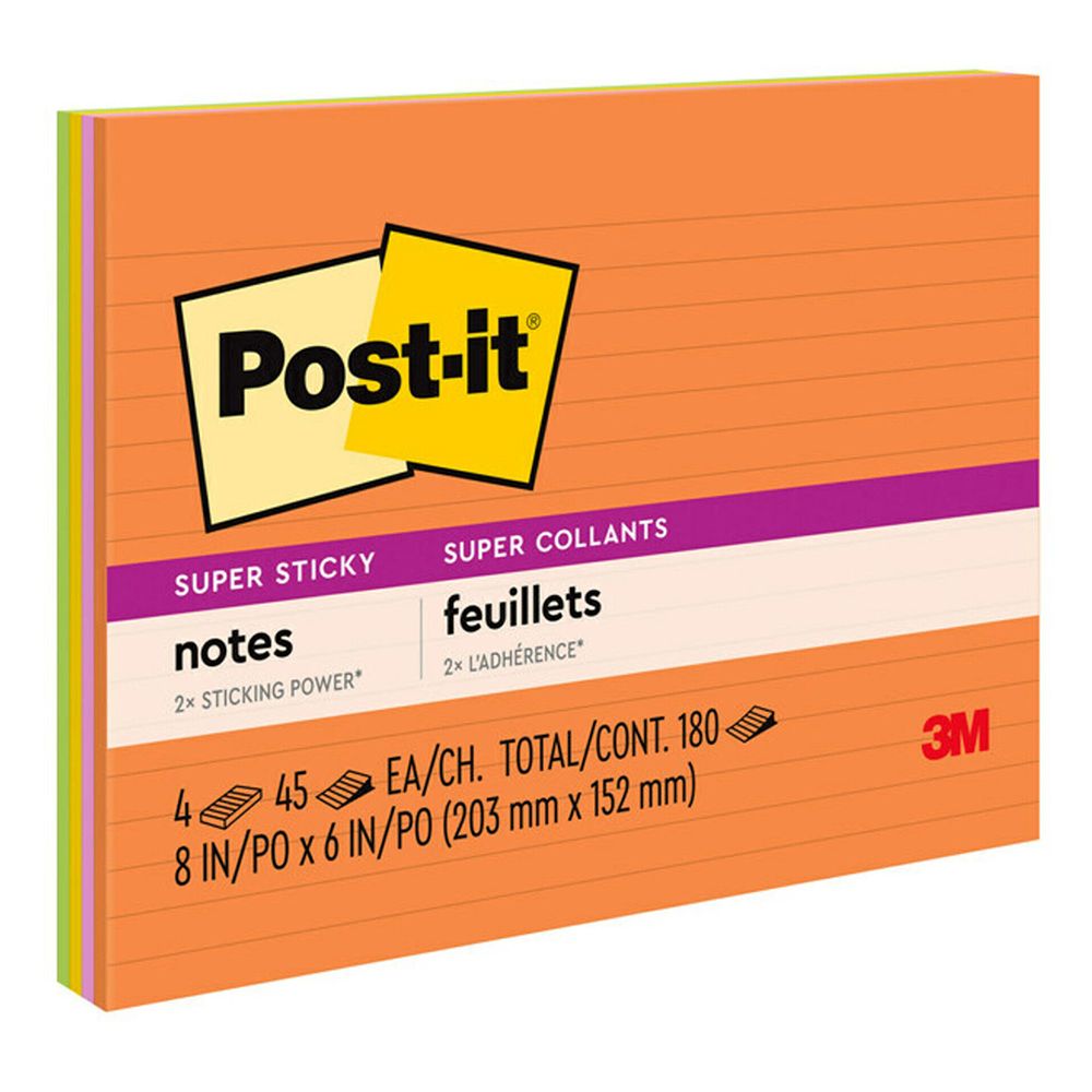 NOTES POST-IT 6845-SSPL 203MMX152MM LINED PK4