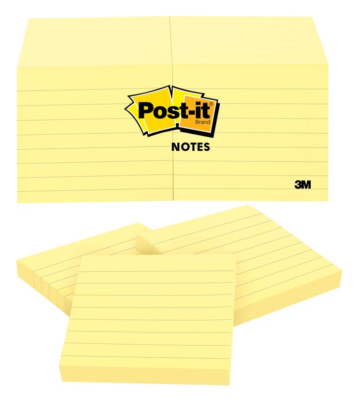 POST- IT NOTES 630SS 76X76 LINED YELLOW PK12