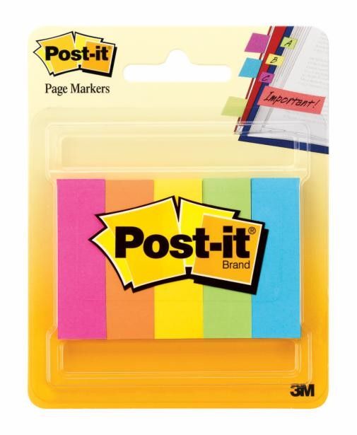 PAGE MARKERS POST-IT 670-5AF 12.7X44.4MM FLURO