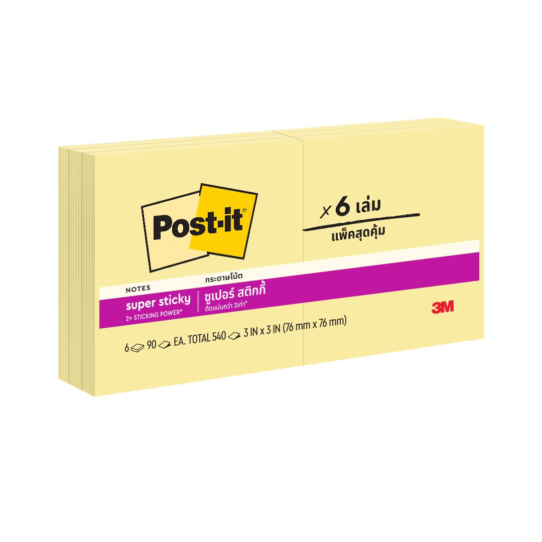 NOTES POST-IT 654-6SSCY YELLOW CANARY (SUPER STICKY) 76X76