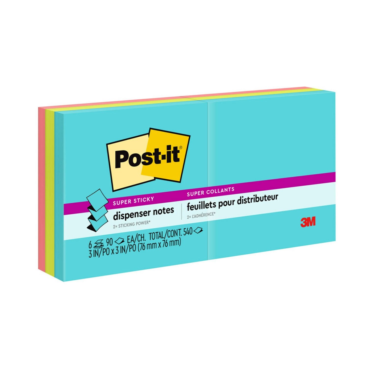 NOTES SUPER STICKY POP UP POST-IT 76X76MM R330-6SSMIA MIAMI PK6