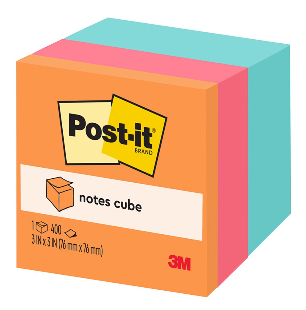 NOTES SUPER STICKY POST-IT 76X76 2059-AQ CPT CUBE