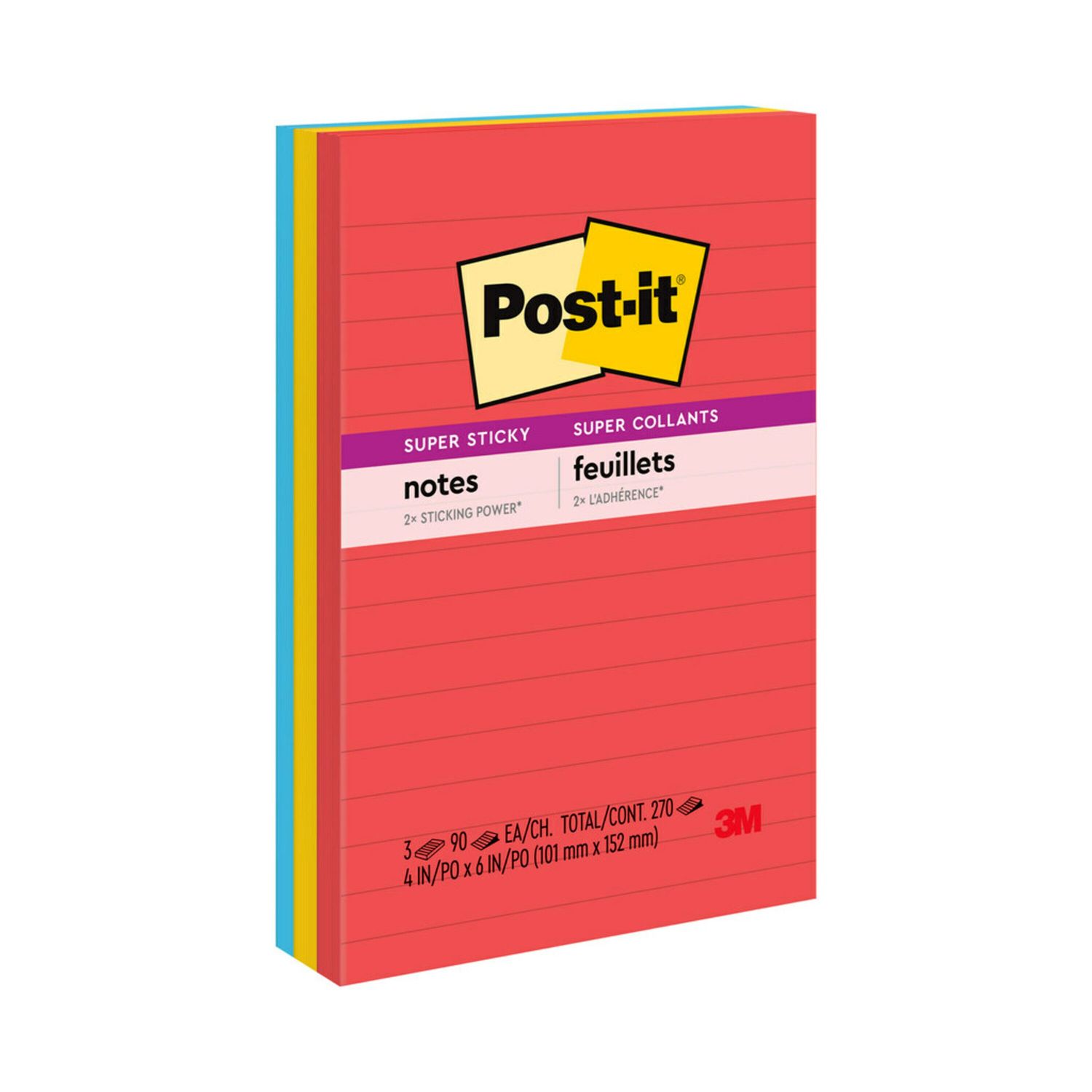 POST- IT NOTES SUPER STICKY 660-3SSAN 101X152 ASST MARRAKESH