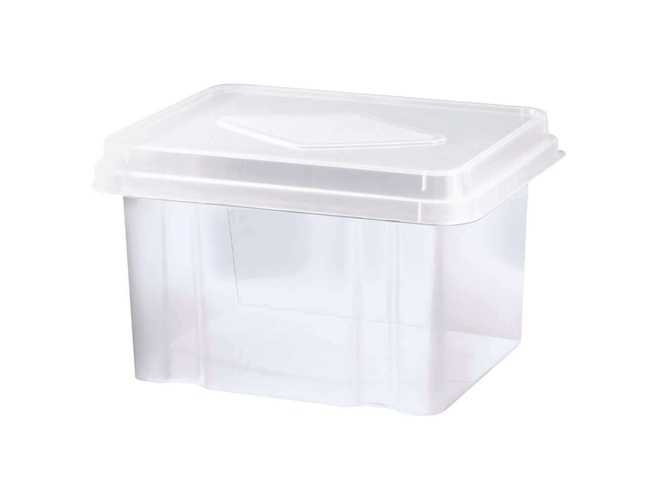 STORAGE BOX ITALPLAST 32L CLEAR BASE/CLEAR LID