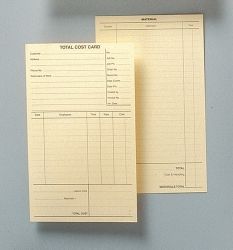 SYSTEM CARDS ZIONS TCC TOTAL COST CARD PK100