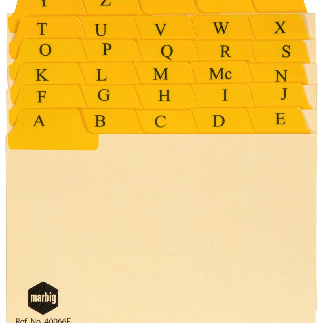 SYSTEM CARDS INDEX MARBIG 6X4 MANILLA A-Z / 1-31 TABS