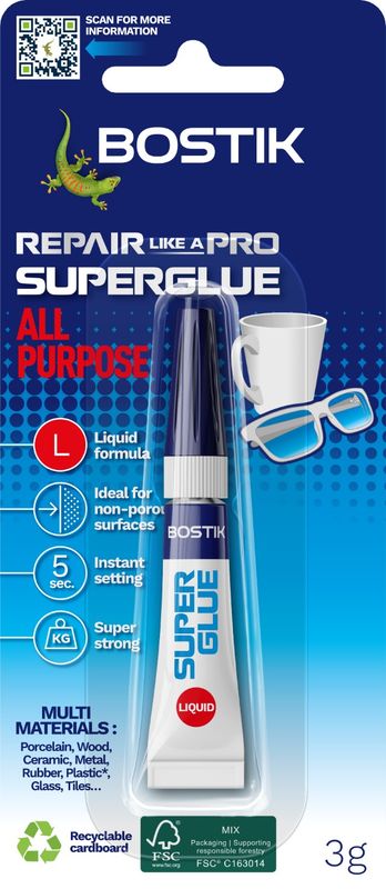 GLUE BOSTIK SUPER GLUE 3ML