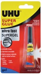 GLUE UHU SUPER GLUE ULTRA FAST GEL 3GM