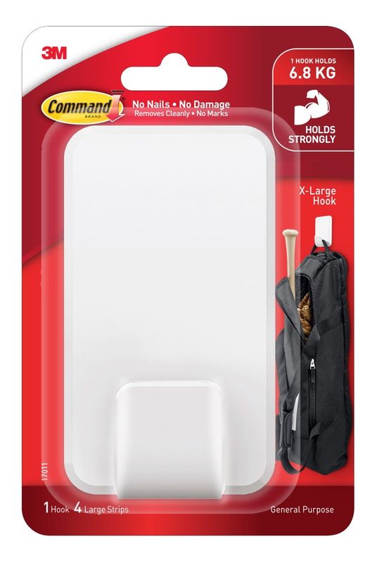HOOK COMMAND MEGA 17011-ES ADHESIVE UTILITY 6.8KG WHITE PK1