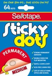 STICKY DOTS SELLO PERMANENT 64 DOTS 4SHT