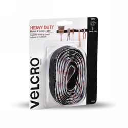 VELCRO 25MMX1M HEAVY DUTY HOOK & LOOK TAPE BLACK