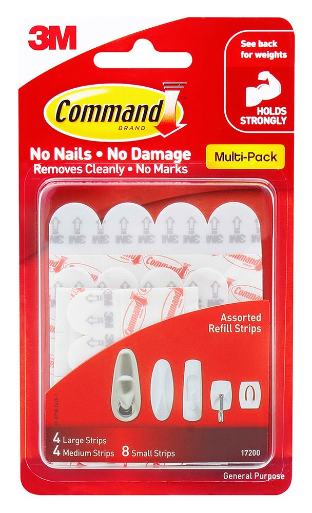 REPLACEMENT STRIPS COMMAND ADHESIVE 17200CL ASST SIZES