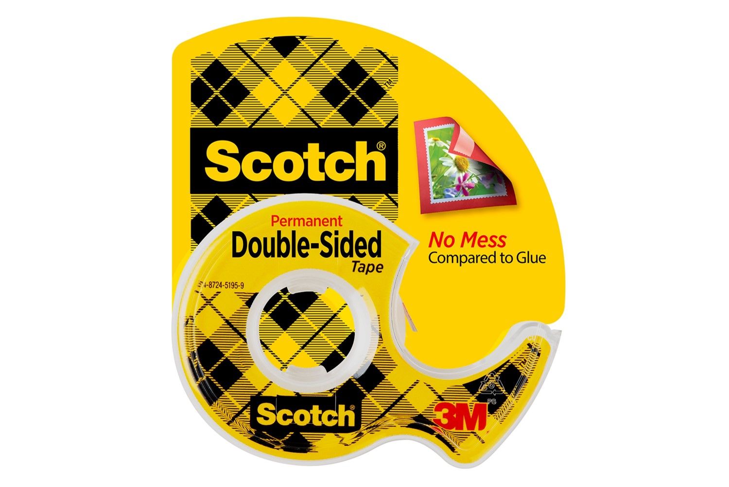 TAPE SCOTCH DOUBLE SIDED 136P 12.7MMX6.3M ON DISP