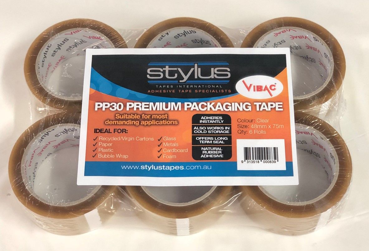 PACKAGING TAPE VIBAC 48MM X 75M TRANSPARENT PK6