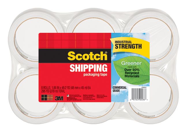 SHIPPING TAPE  SCOTCH 48MMX45M 3750-G-6 CLEAR  PK6