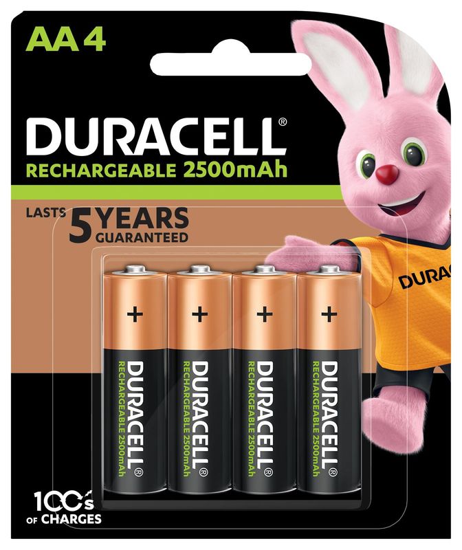 BATTERY DURACELL NIMH RECHARGEABLE 1950 AA4