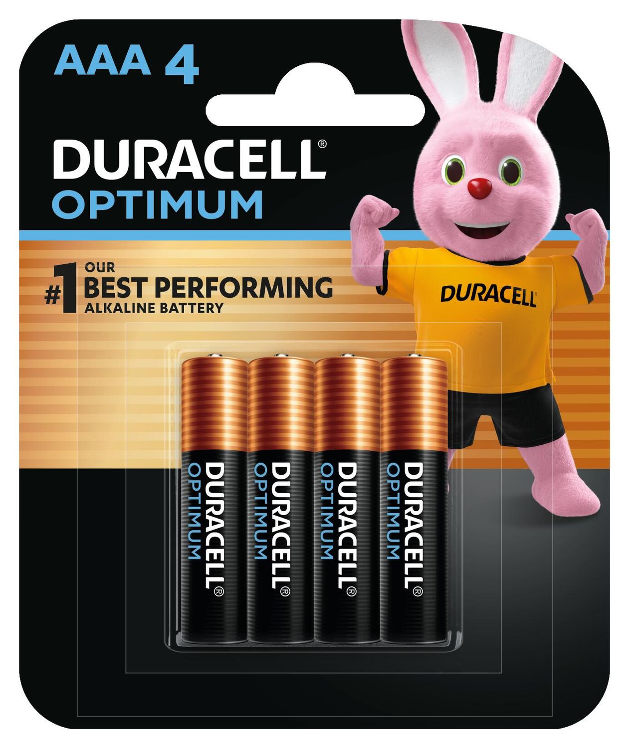 BATTERY DURACELL OPTIMUM AAA ALKALINE 4PK