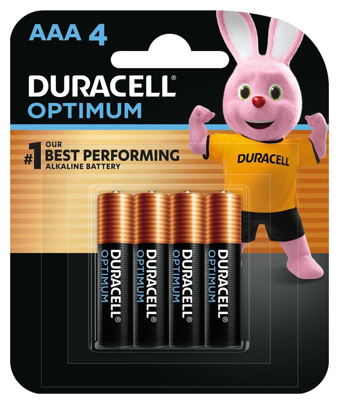 BATTERY DURACELL OPTIMUM AAA ALKALINE 4PK