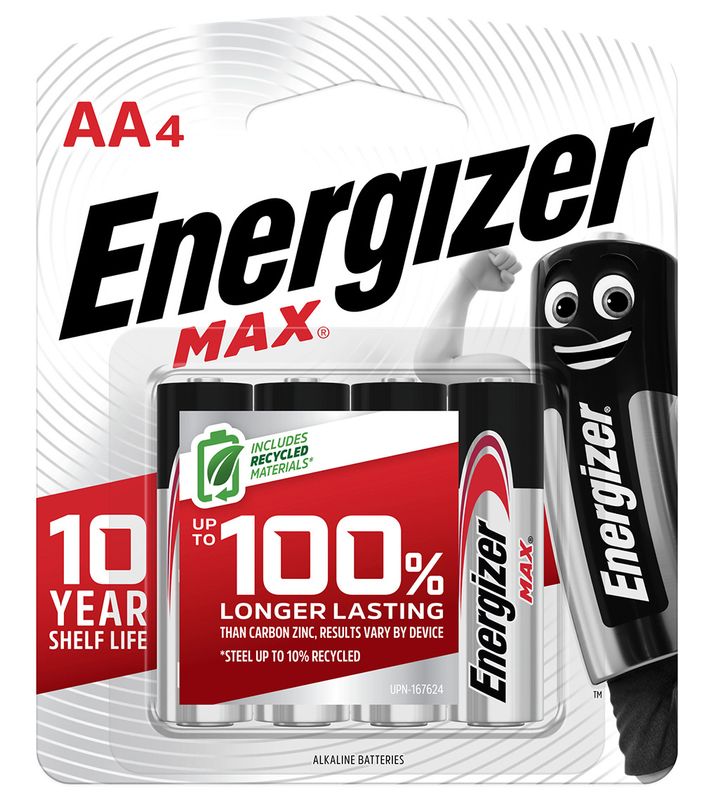 BATTERY ENERGIZER E91 AA BP4